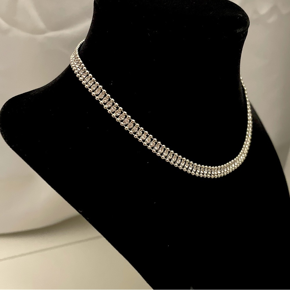 Silver Rhinestone Choker - Picture 2 of 3